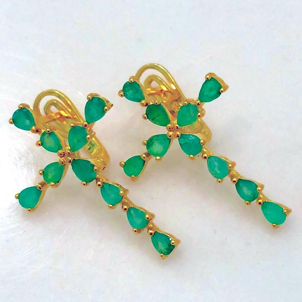 Emerald & 14K Gold Plated